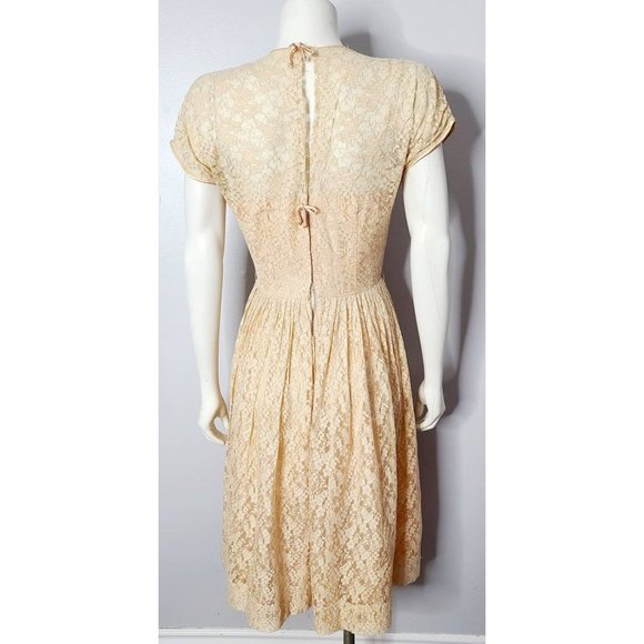 Vintage 1950s Lace Cocktail Dress US4P - Picture 8 of 11